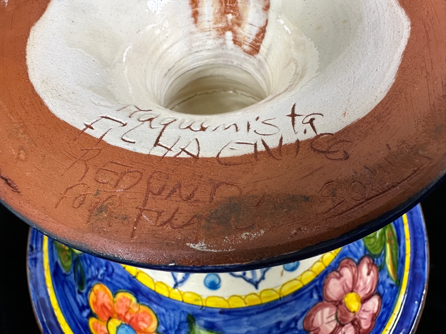 Signed Pottery Pedestal Bowl 12'W X 6.75'H [Photo 8]