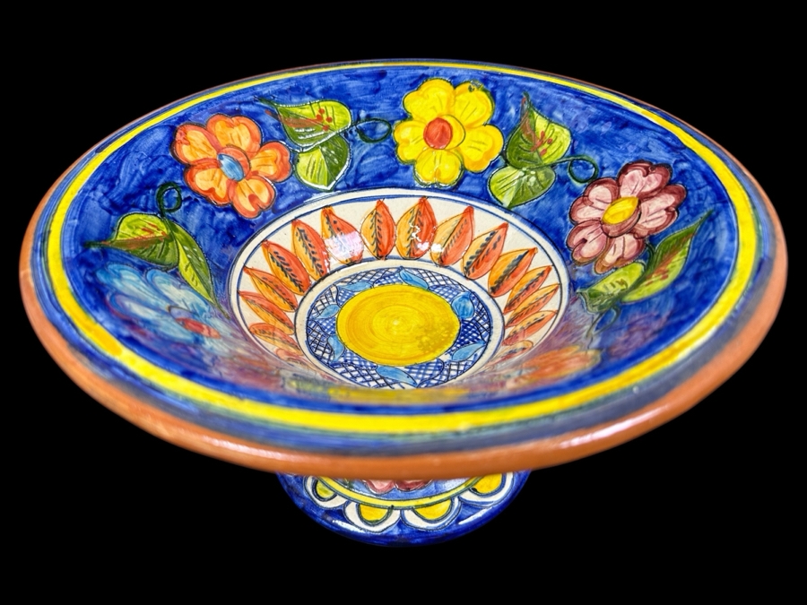 Signed Pottery Pedestal Bowl 12'W X 6.75'H [Photo 2]