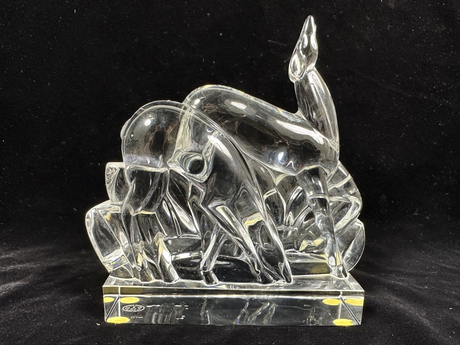 Baccarat France Crystal Gazelles Figurine 5.5W X 5.75H Estimate $260 [Photo 7]