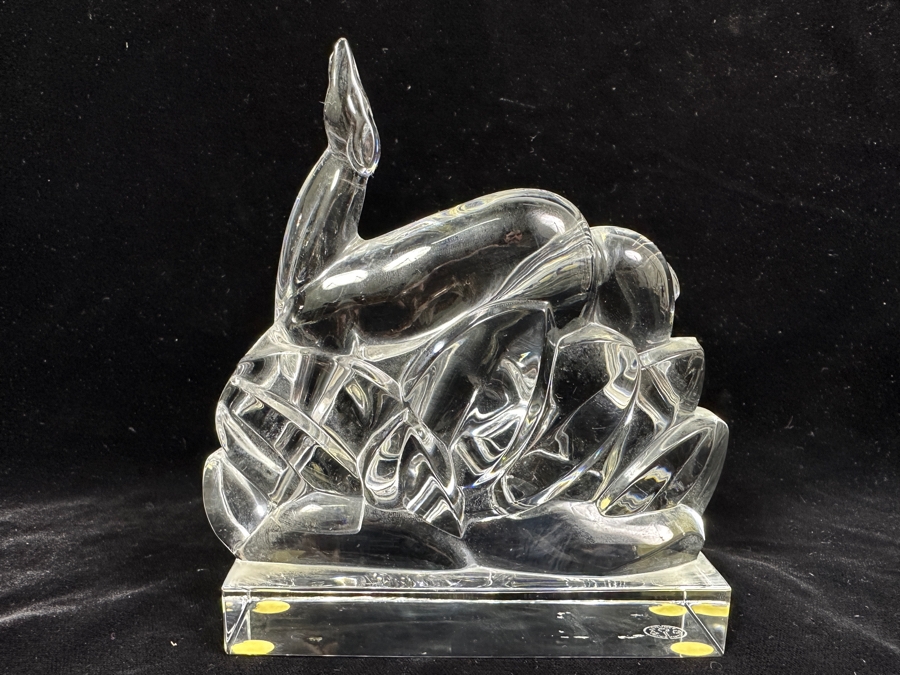 Baccarat France Crystal Gazelles Figurine 5.5W X 5.75H Estimate $260 [Photo 6]