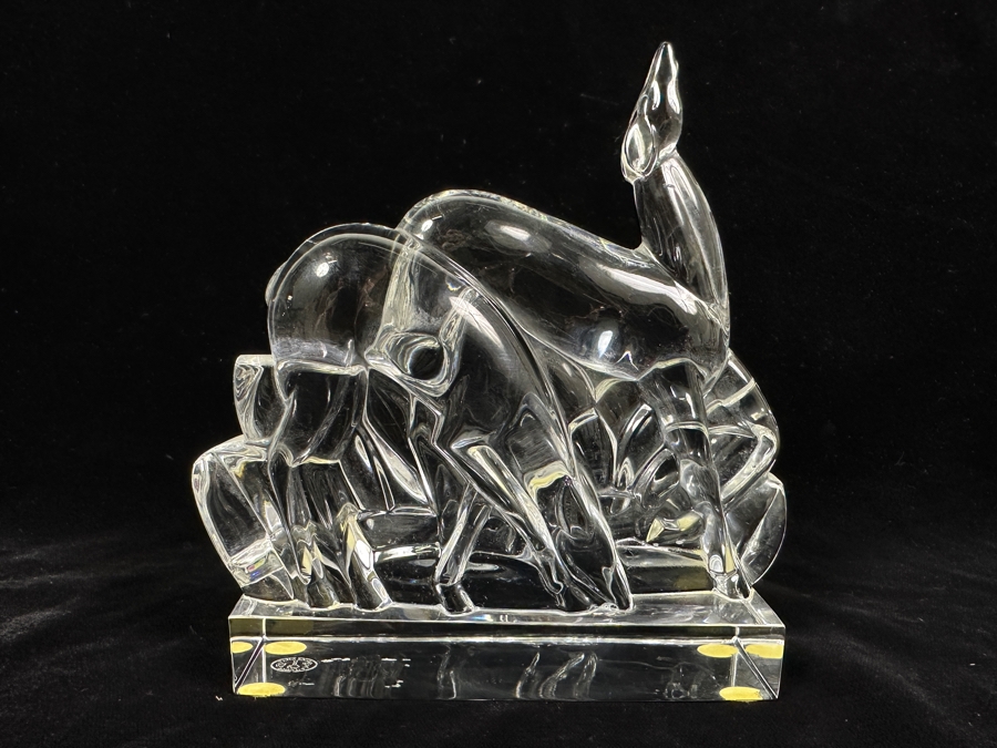Baccarat France Crystal Gazelles Figurine 5.5W X 5.75H Estimate $260 [Photo 8]