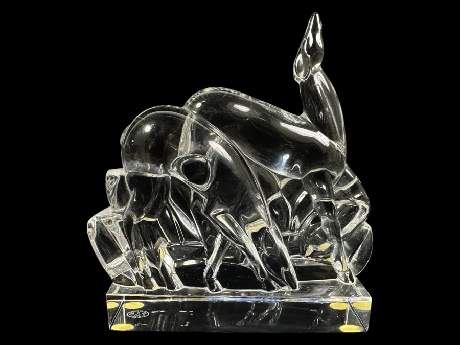 Baccarat France Crystal Gazelles Figurine 5.5W X 5.75H Estimate $260