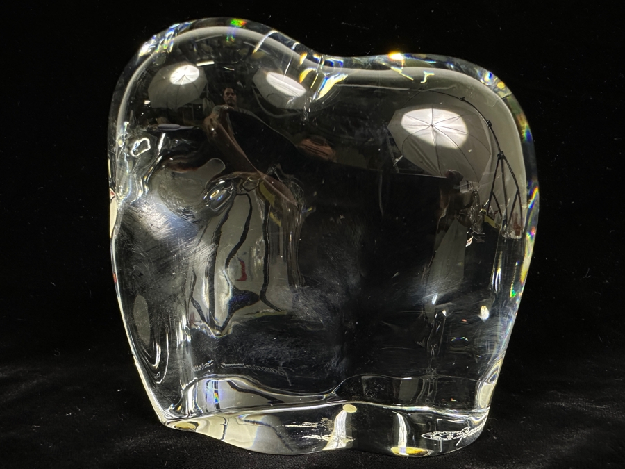 Baccarat France Crystal Large Elephant Figurine 5W X 5H (Has Slight Knick In Back - See Photos) [Photo 2]