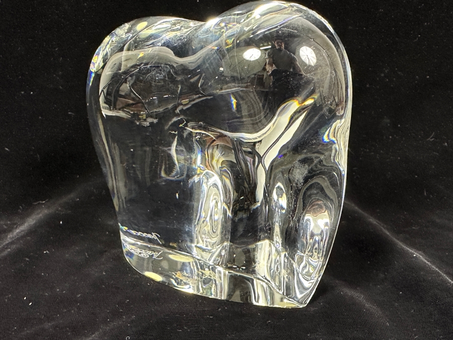 Baccarat France Crystal Large Elephant Figurine 5W X 5H (Has Slight Knick In Back - See Photos) [Photo 8]