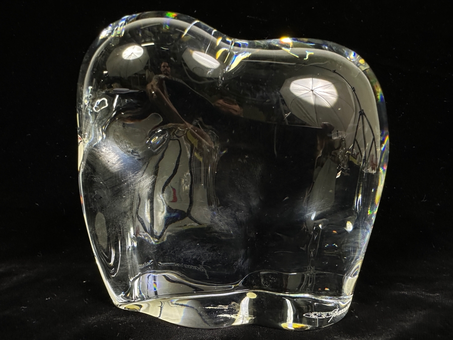Baccarat France Crystal Large Elephant Figurine 5W X 5H (Has Slight Knick In Back - See Photos) [Photo 3]