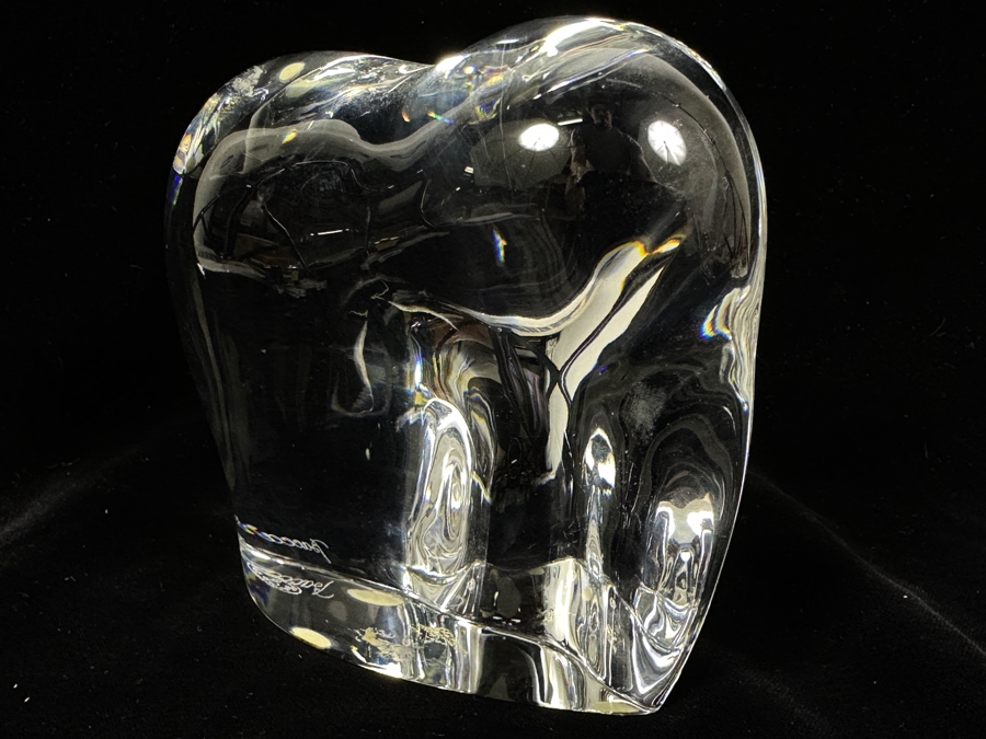 Baccarat France Crystal Large Elephant Figurine 5W X 5H (Has Slight Knick In Back - See Photos) [Photo 9]