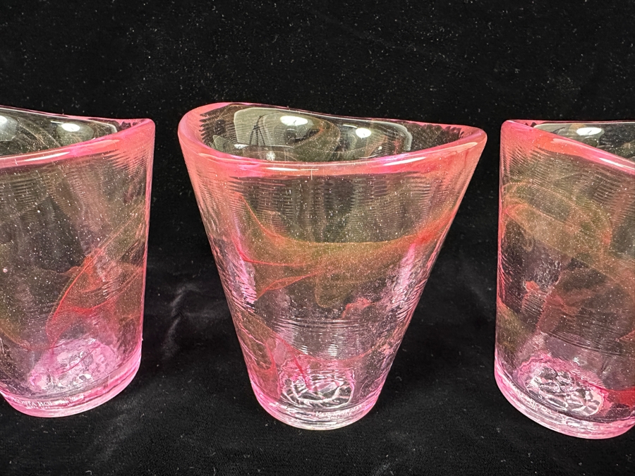 (4) Kosta Boda Mine Tumbler Swirl Glasses 4.5'H [Photo 2]