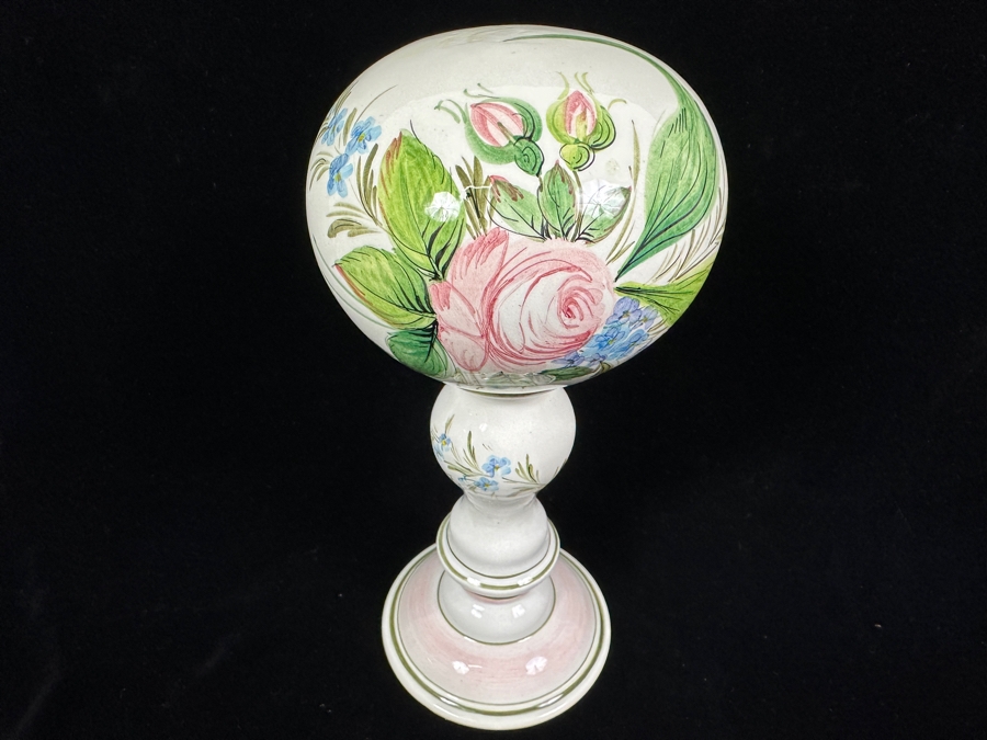 Vintage Italian Hand Painted Porcelain Hat Wig Stand 11'H [Photo 4]
