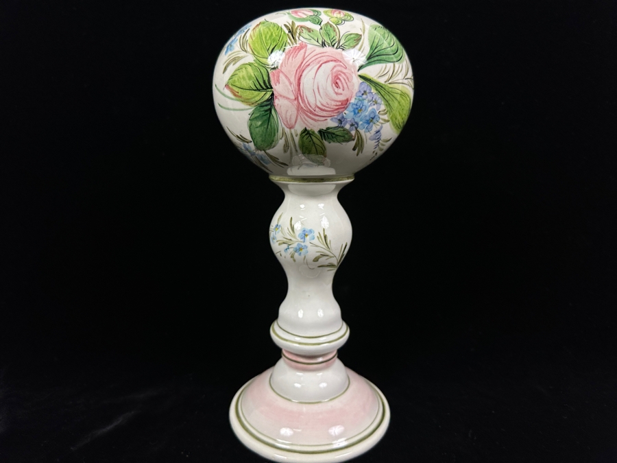 Vintage Italian Hand Painted Porcelain Hat Wig Stand 11'H [Photo 3]