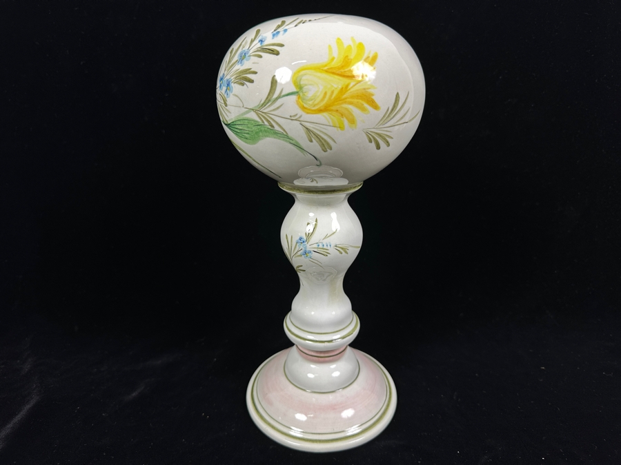 Vintage Italian Hand Painted Porcelain Hat Wig Stand 11'H [Photo 5]