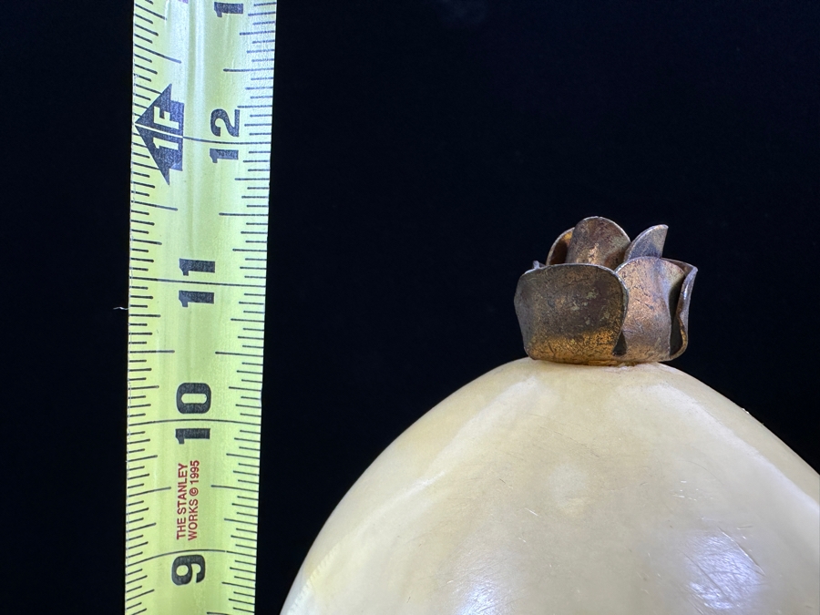 Alabaster Egg-Shaped Container With Ormolu Mounts (Bottom Half Of Egg Near Rim Has Been Repaired - See Photos) 11.5'H [Photo 14]