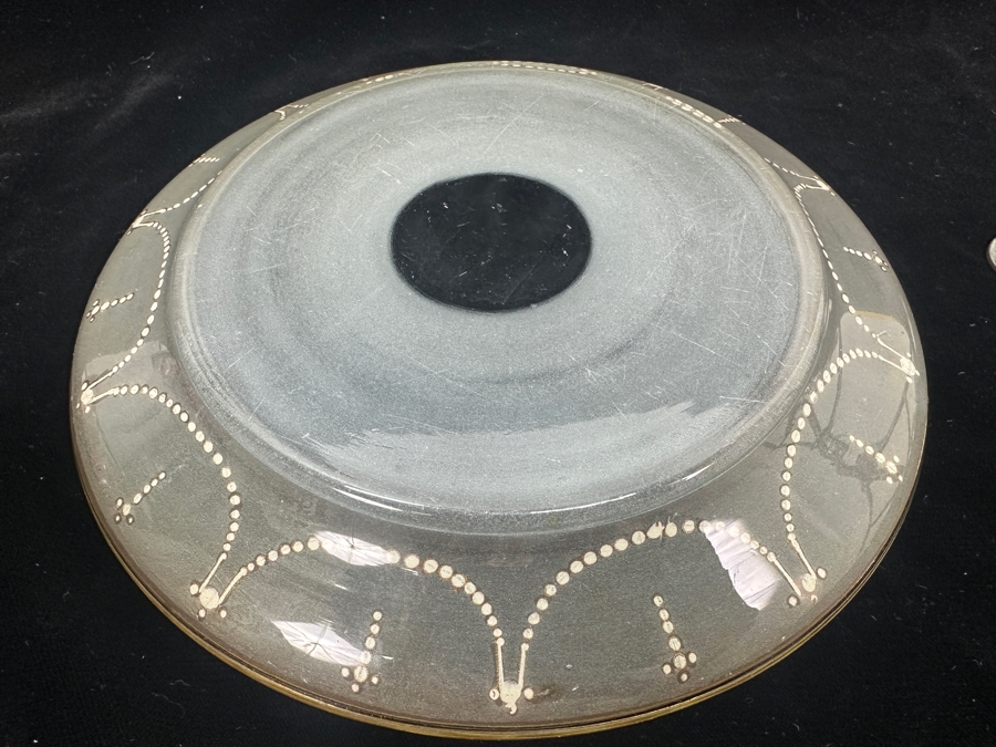 Vintage Hand Decorated Glass Cheese Server Dish 8.5W X 6.5H [Photo 8]