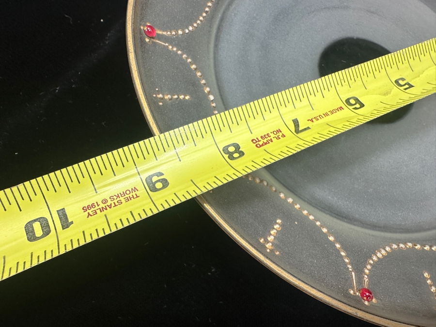 Vintage Hand Decorated Glass Cheese Server Dish 8.5W X 6.5H [Photo 9]