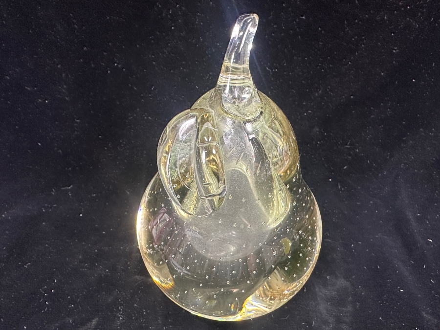 Vintage Hand-Blown Murano Art Glass Pear Paperweight 6.75'H [Photo 5]