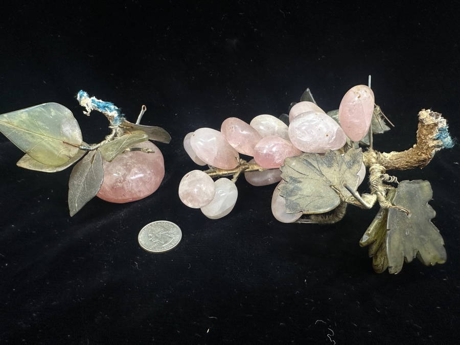 Rose Quartz & Jade Apple And Grapes Fruit Decor [Photo 2]