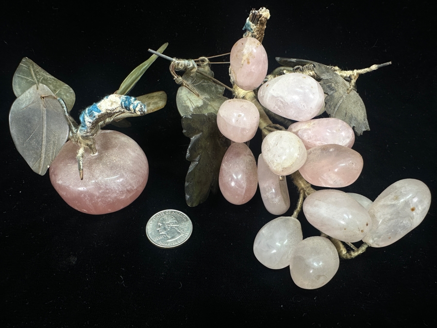 Rose Quartz & Jade Apple And Grapes Fruit Decor [Photo 4]