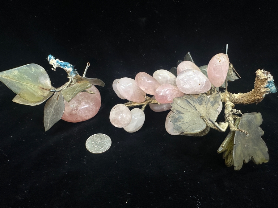 Rose Quartz & Jade Apple And Grapes Fruit Decor [Photo 3]