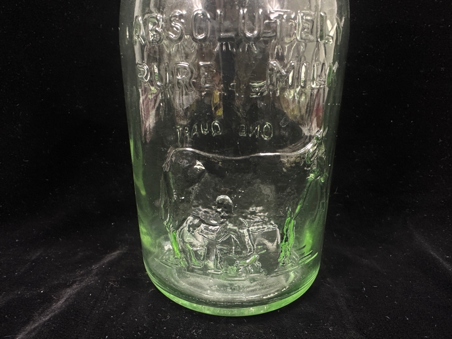 Pair Of Mid-Century Thatcher's Dairy Glass Milk Bottles With Metal Carrier [Photo 3]