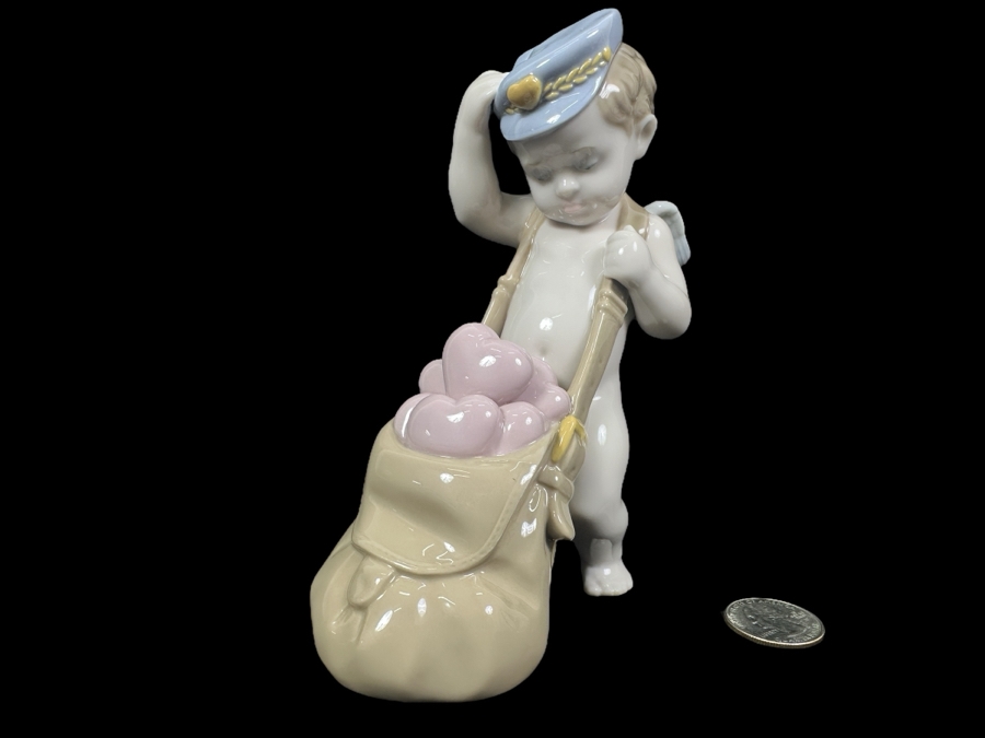 Vintage Lladro 'Love Letters' Porcelain Cupid Figurine #6830 6'H 2001 [Photo 1]