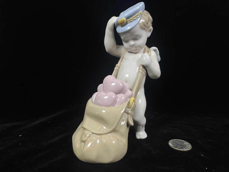 Vintage Lladro 'Love Letters' Porcelain Cupid Figurine #6830 6'H 2001 [Photo 2]
