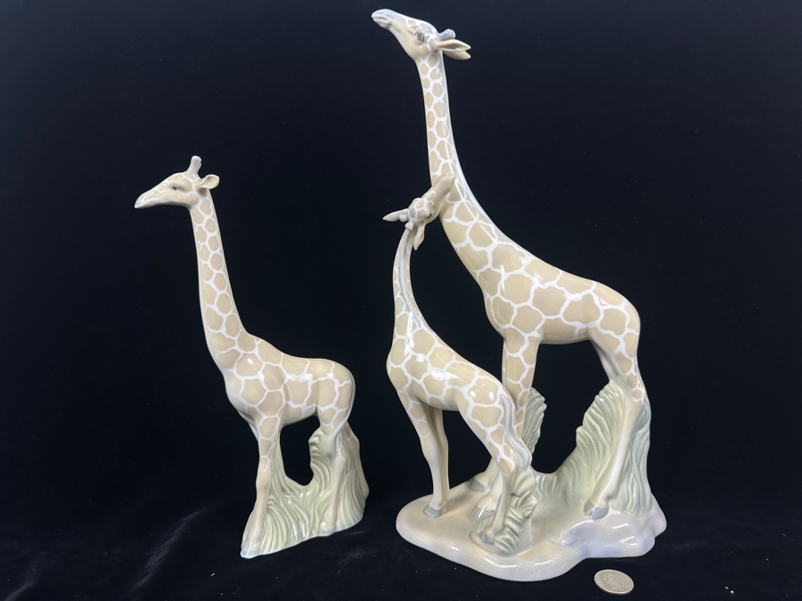 Porcelain Giraffe Figurines by Miquel Requena 10.75' - 14.75'H [Photo 2]