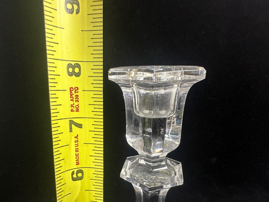 Pair Of Baccarat France Crystal Versailles Candlesticks Candle Holders 8'H [Photo 6]