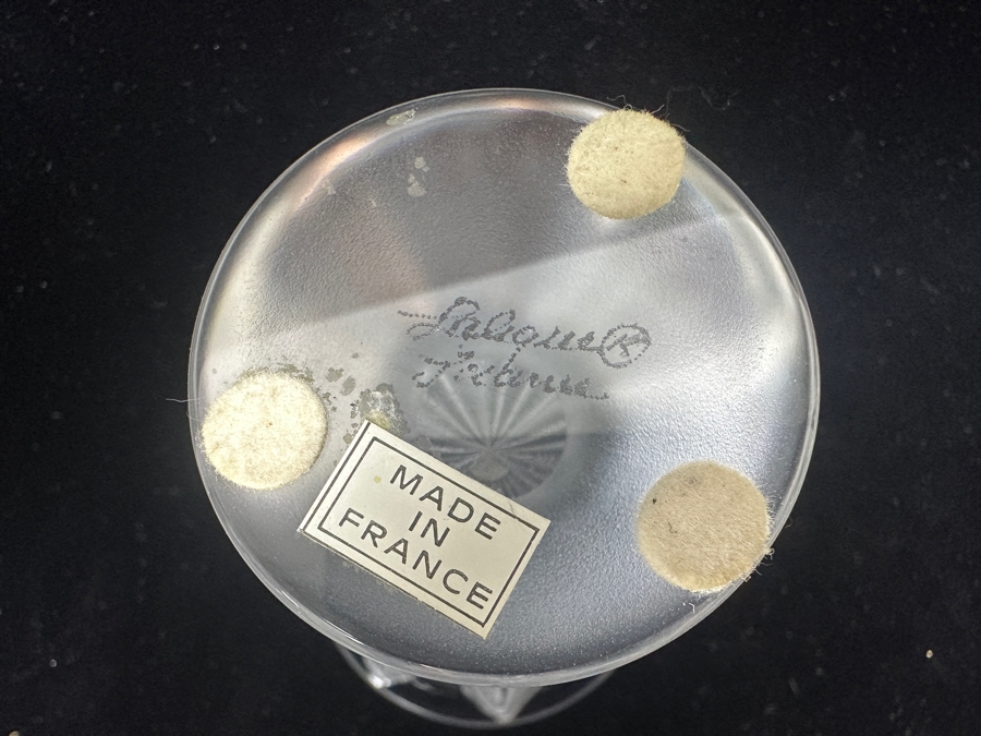 Lalique France Crystal Campanule Frosted Fern Pattern Footed Vase 6 1/8'H [Photo 6]