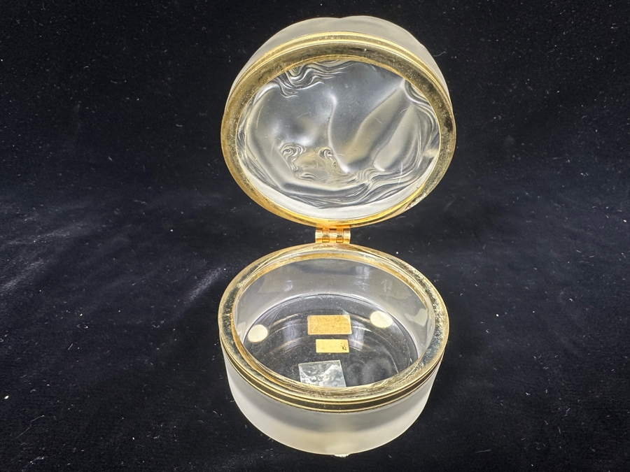 Vintage Lalique France Crystal Daphne Dresser Box 3'W X 2'H [Photo 7]