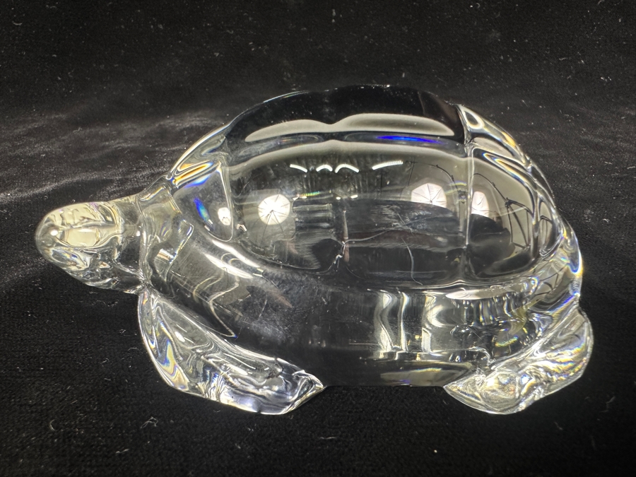 Baccarat France Crystal Turtle Figurine 4W X 1.5H [Photo 4]