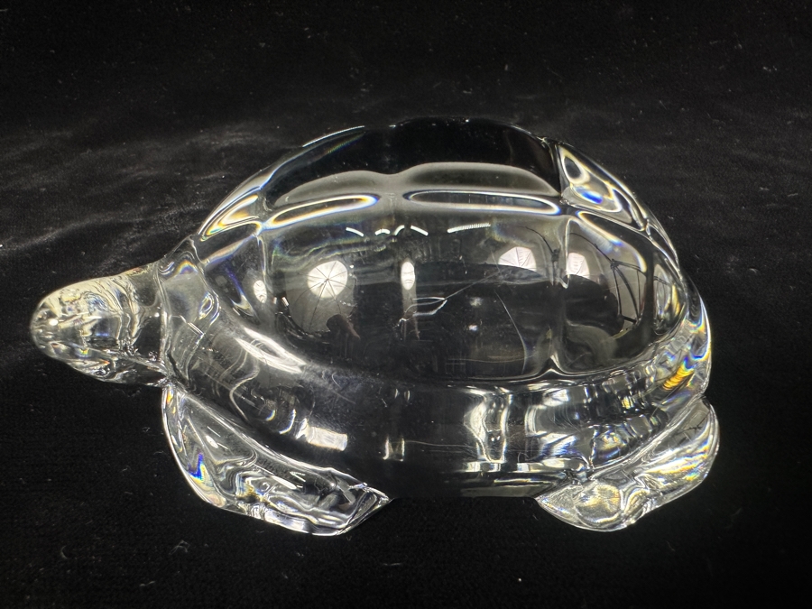 Baccarat France Crystal Turtle Figurine 4W X 1.5H [Photo 3]