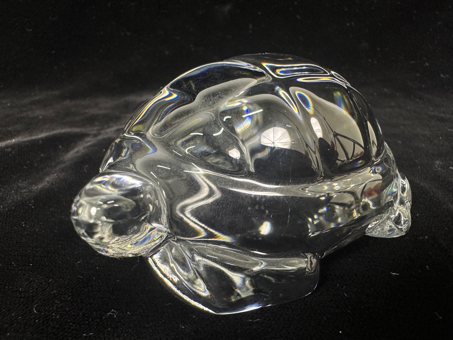 Baccarat France Crystal Turtle Figurine 4W X 1.5H [Photo 7]
