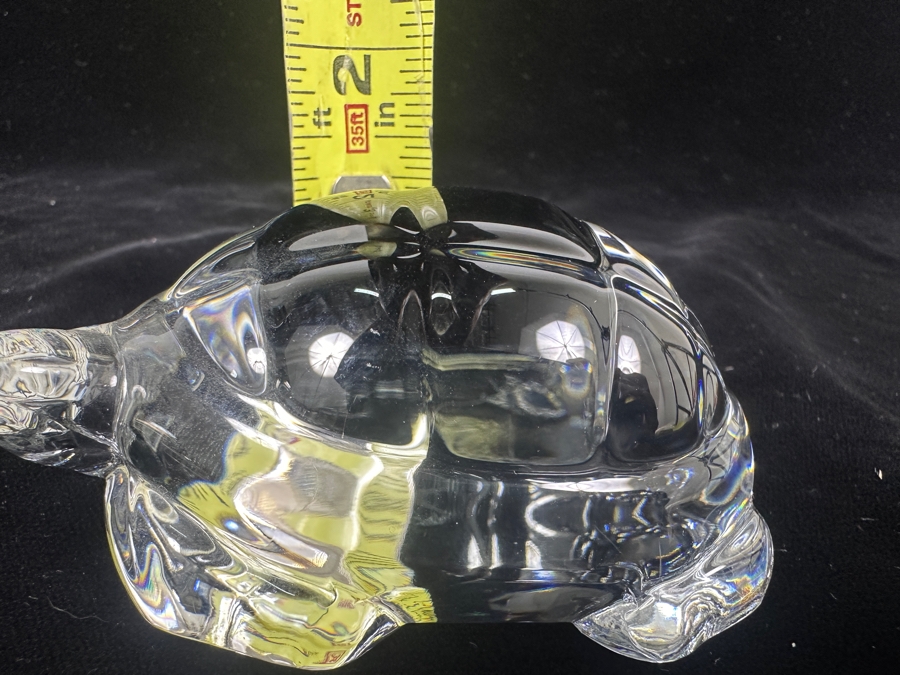 Baccarat France Crystal Turtle Figurine 4W X 1.5H [Photo 12]