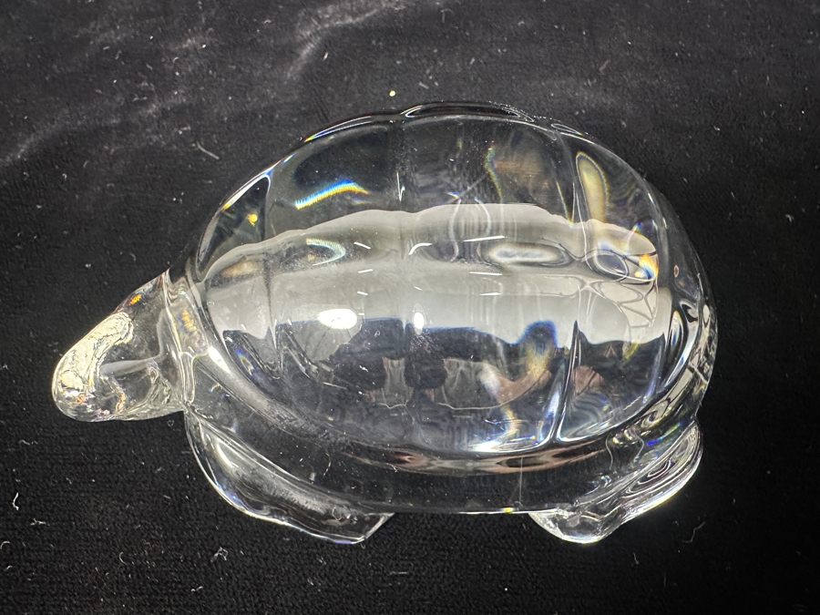 Baccarat France Crystal Turtle Figurine 4W X 1.5H [Photo 6]