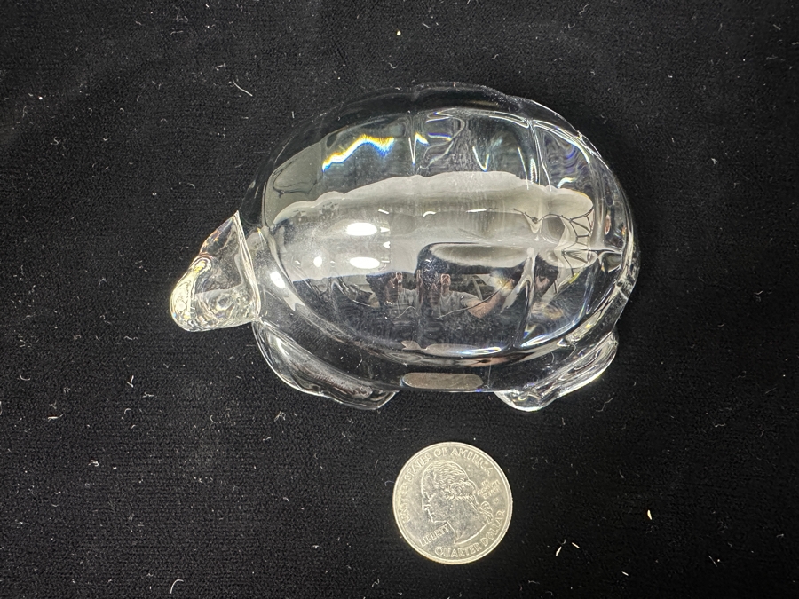 Baccarat France Crystal Turtle Figurine 4W X 1.5H [Photo 2]