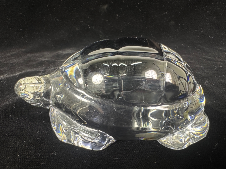 Baccarat France Crystal Turtle Figurine 4W X 1.5H [Photo 5]