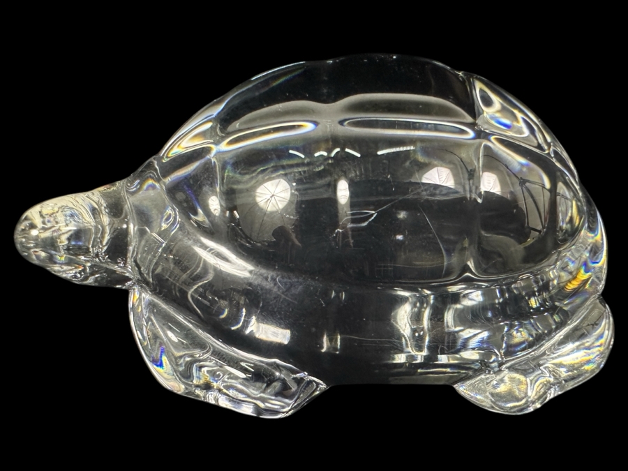 Baccarat France Crystal Turtle Figurine 4W X 1.5H [Photo 1]