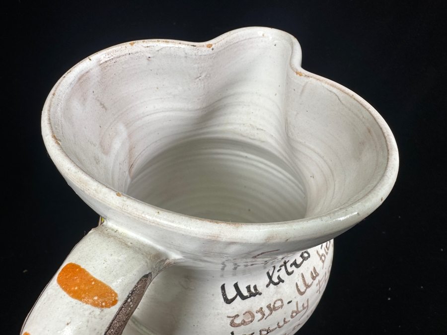 Hand Painted Italian Ceramic Water Jug By Giovanni Desimone 8'H [Photo 9]