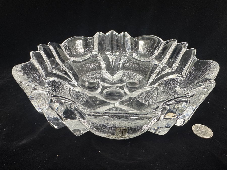 Skruf Sweden Crystal Bowl 10'W X 3.25'H [Photo 3]