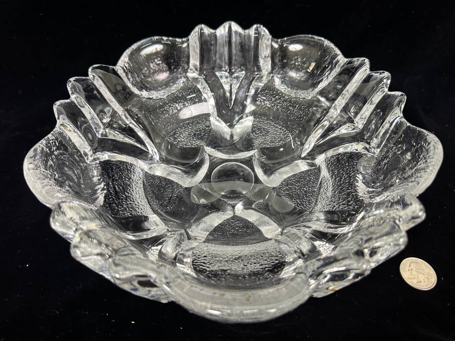 Skruf Sweden Crystal Bowl 10'W X 3.25'H [Photo 6]