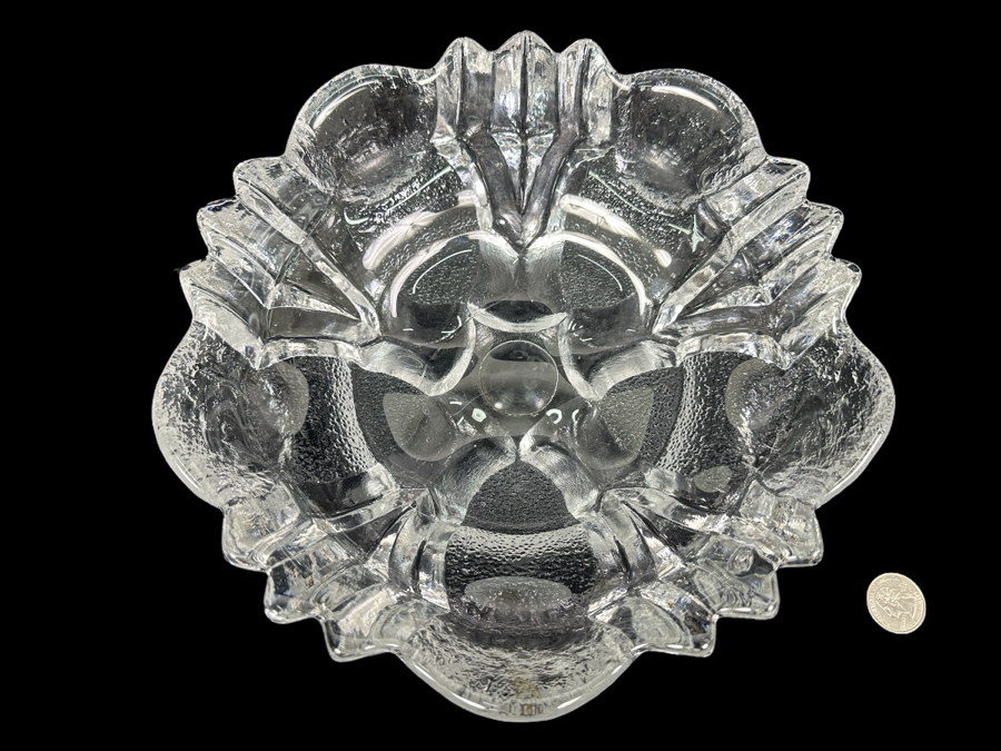 Skruf Sweden Crystal Bowl 10'W X 3.25'H [Photo 1]