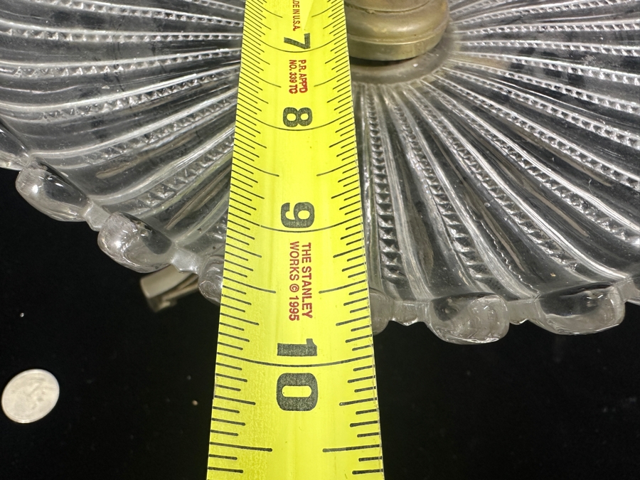 Stunning Vintage Baccarat France Art Nouveau Epergne Centerpiece - Missing Crystal Vase In Center - Signed Baccarat On Base Of Brass Foot 9.5W X 11H [Photo 11]