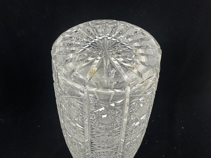 Stunning Vintage Cut Crystal Vase 14'H [Photo 10]