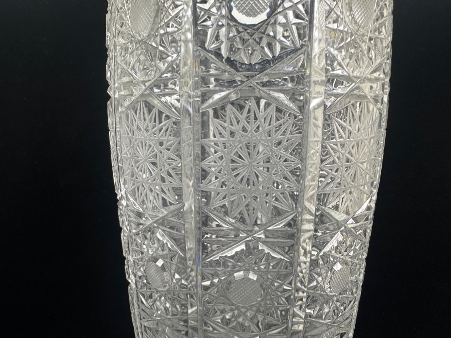 Stunning Vintage Cut Crystal Vase 14'H [Photo 6]