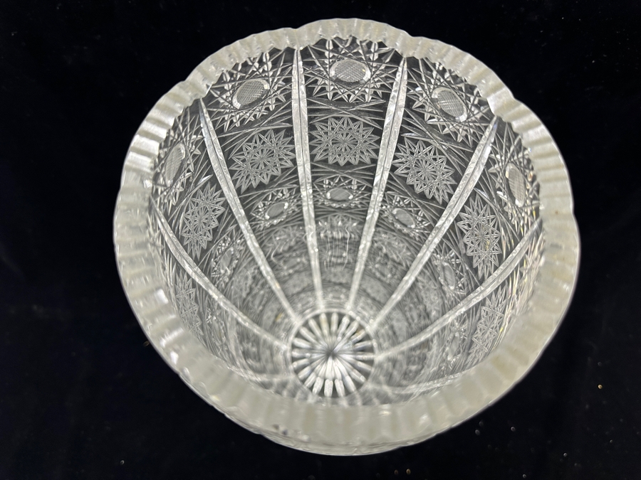 Stunning Vintage Cut Crystal Vase 14'H [Photo 9]