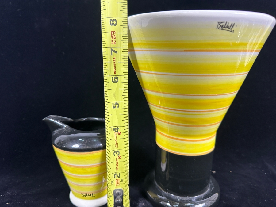 Baldelli Italy Pottery Pitcher 8'H And Creamer 4.5'H [Photo 5]