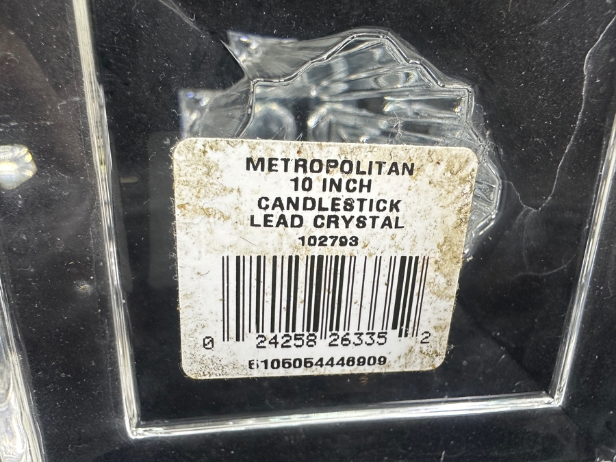 Pair Of New Waterford Crystal Metropolitan Candlesticks Candle Holders 10'H [Photo 6]