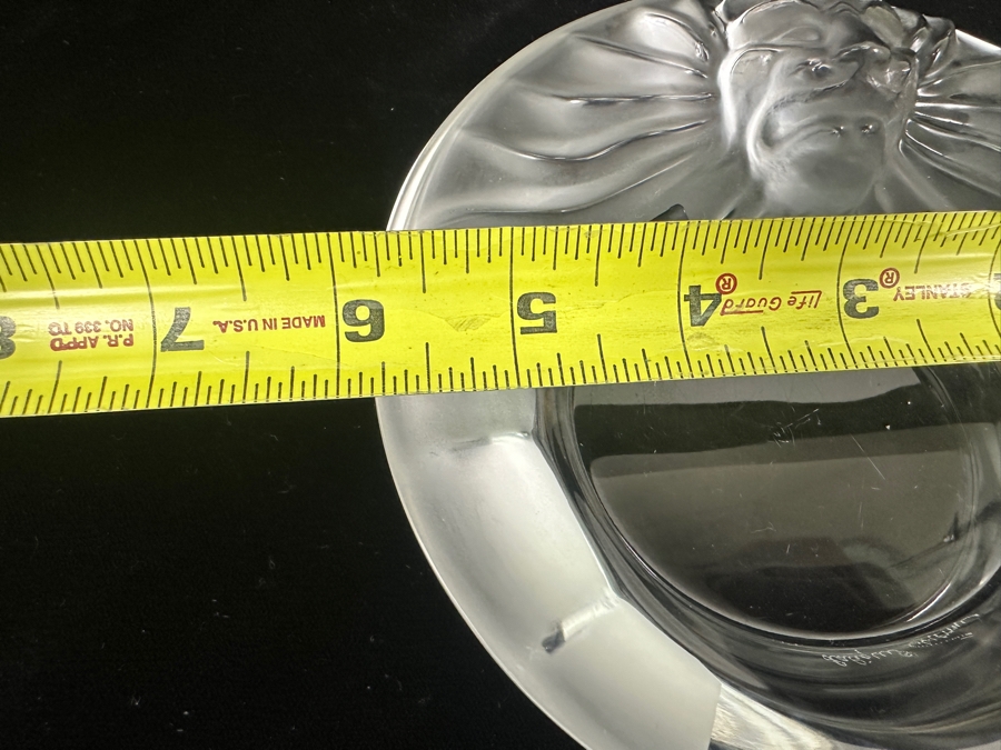 Vintage Lalique France 'Tete De Lion' Ashtray Featuring A Raised Lion's Head Design 6'W [Photo 12]