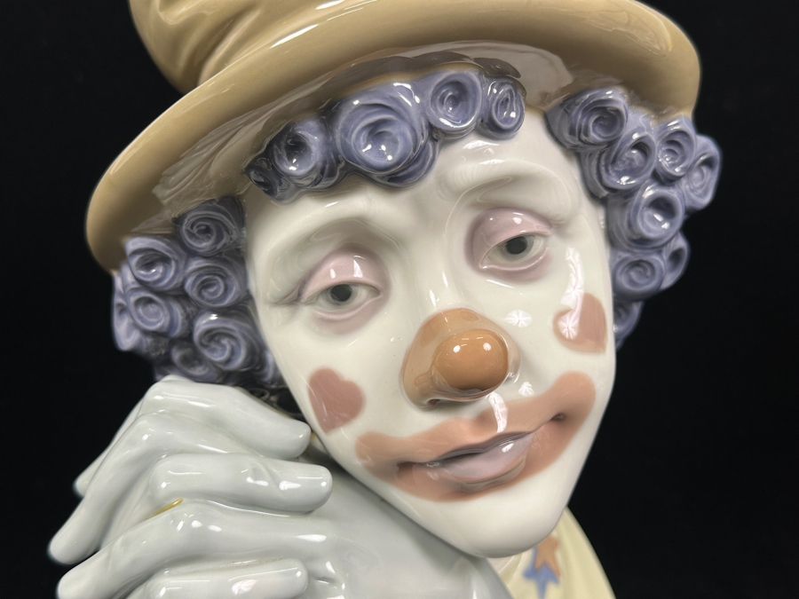 Vintage Lladro 'Melancholy Clown' Porcelain Bust #5542 11.5'H 1989-2000 [Photo 4]