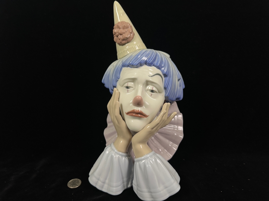 Vintage Lladro 'Clown's Head' Porcelain Bust #5129 12.5'H 1982-2001 [Photo 11]