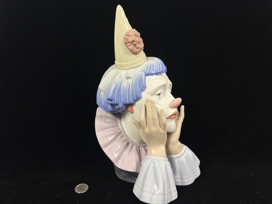 Vintage Lladro 'Clown's Head' Porcelain Bust #5129 12.5'H 1982-2001 [Photo 5]